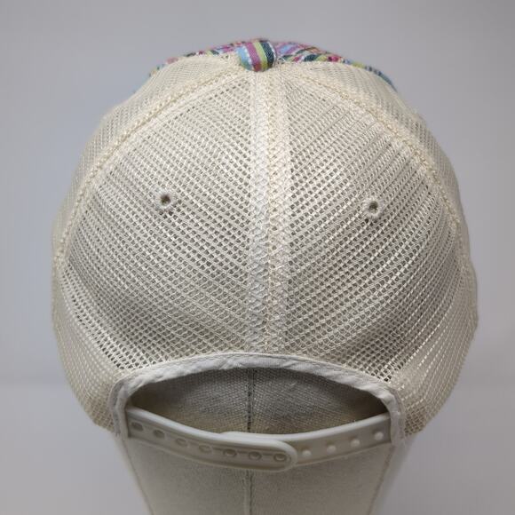 Cross Bling Snapback Trucker Hat Multicolor One Size Adjustable Mesh Back Plaid - Picture 6 of 9